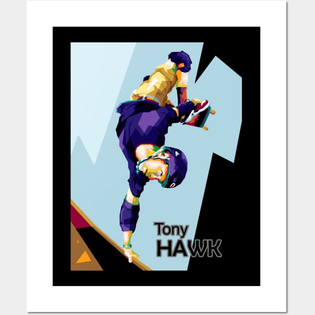 The Skater In Wpap Art Wall Art by animaperio pixel retro